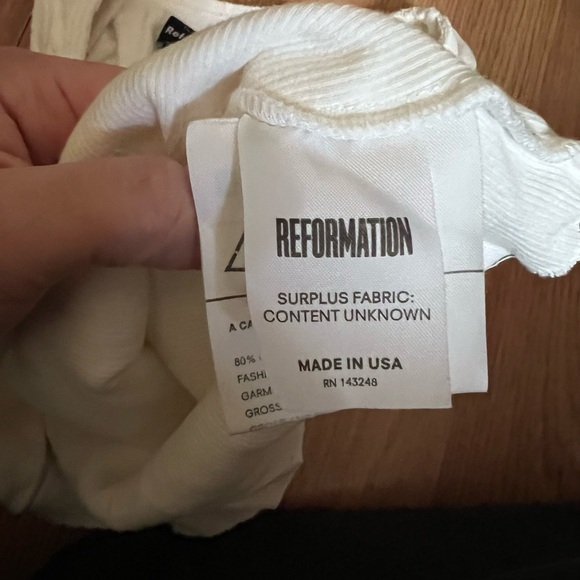 Reformation Ivory Ribbed Tank Top - Picture 4 of 4